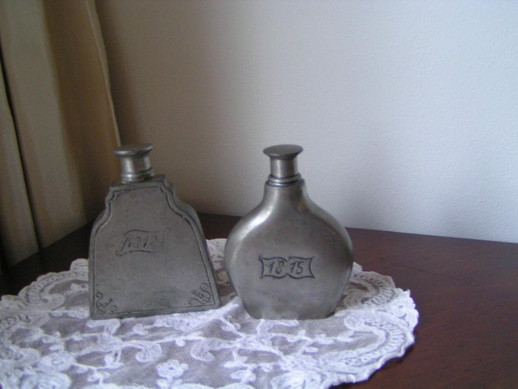 2 Prachtige Antieke Tinnen Parfumflesjes, Ophalen of Verzenden