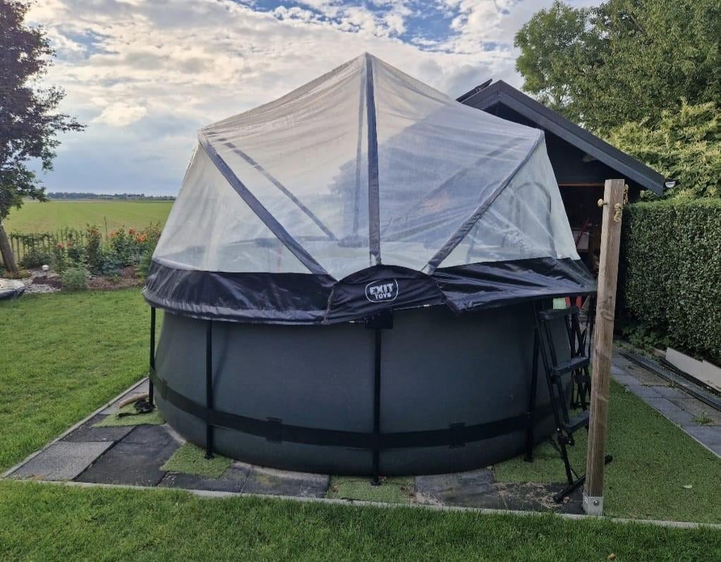 Compleet Exit Zwembad 360x122 met filterpomp en toebehoren, Gebruikt, Rond, 300 cm of meer, Opzetzwembad