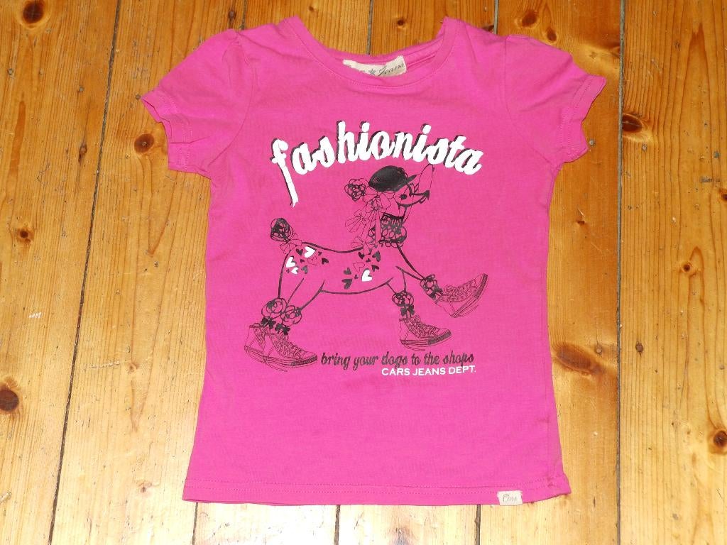 mooi Cars shirt maat 104 Fashionista, Meisje, Ophalen of Verzenden, Zo goed als nieuw, Shirt of Longsleeve