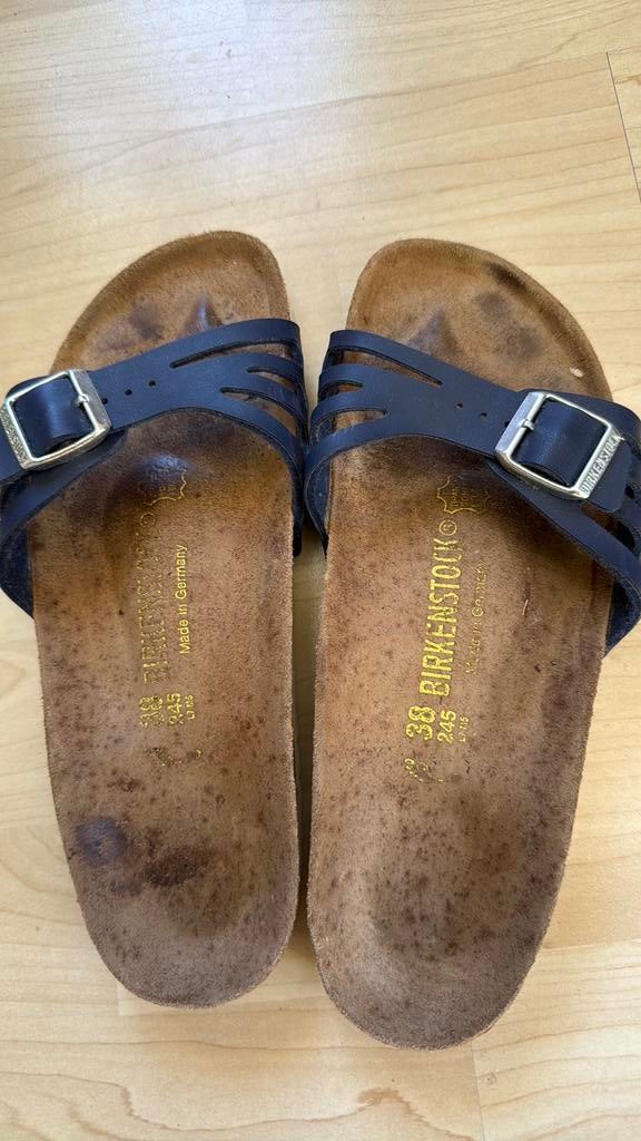 Birkenstock slippers 38, Kleding | Dames, Schoenen, Slippers, Blauw, Ophalen of Verzenden, Gedragen