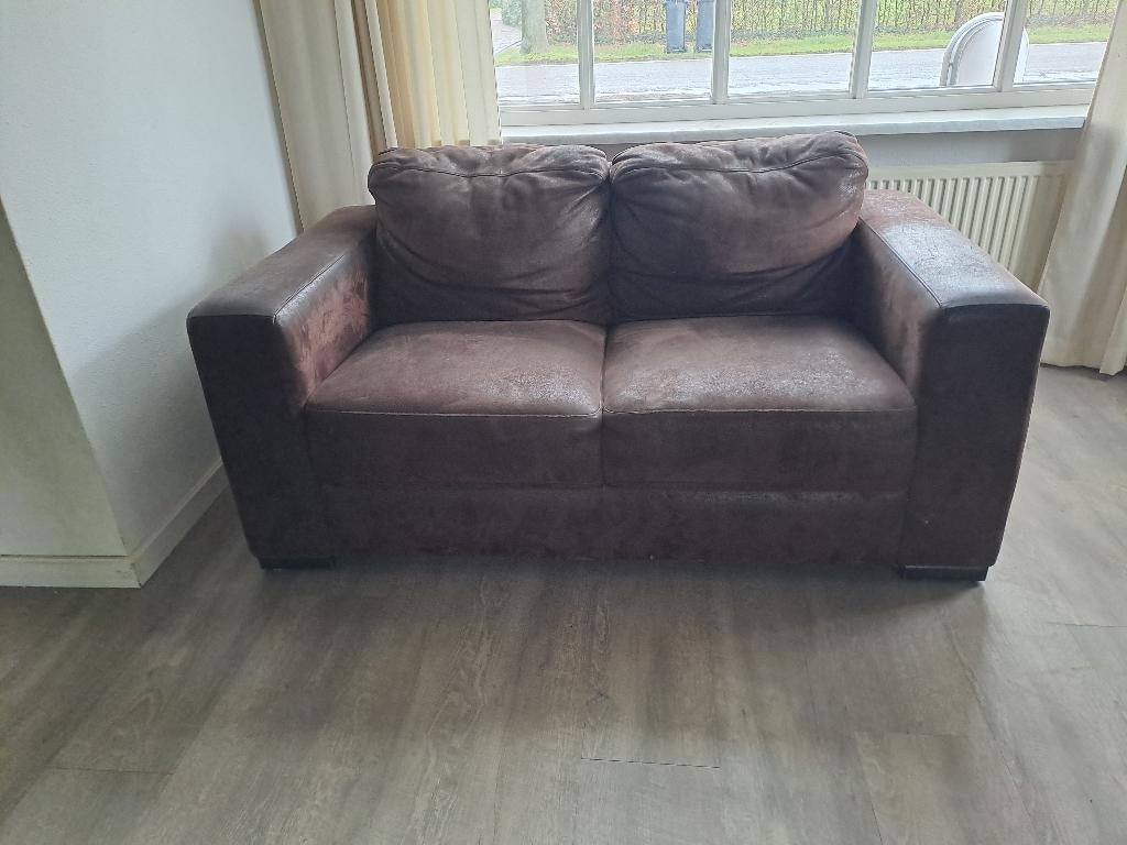 Gratis leren bank, Ophalen, Gebruikt, 150 tot 200 cm, Tweepersoons