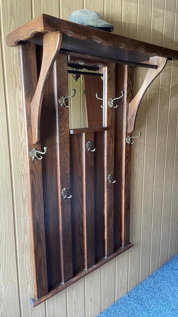 Massief eiken kapstok, Huis en Inrichting, Gebruikt, 100 tot 150 cm, Hout, Ophalen