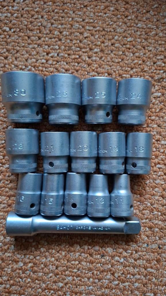 Bahco doppen en verlengstuk 1/2aansluiting, Ophalen