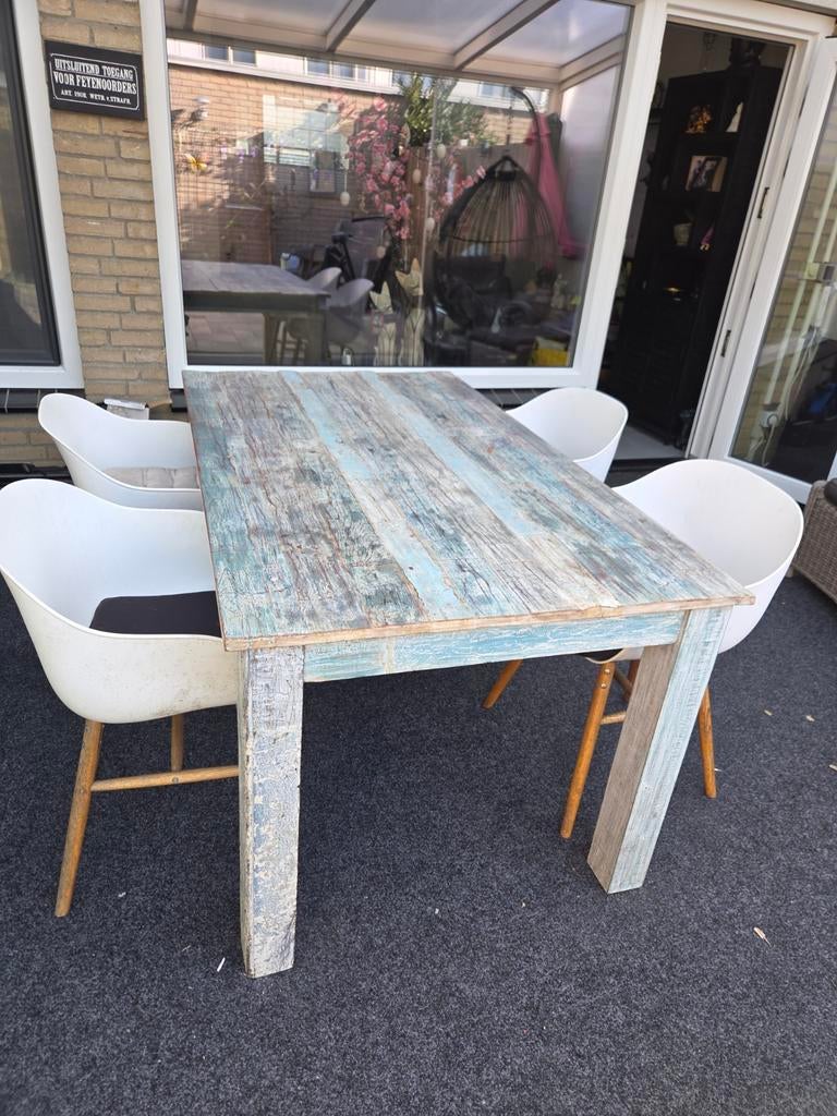 Houte tafel, Huis en Inrichting, Tafels | Eettafels, Ophalen of Verzenden, Rechthoekig, 50 tot 100 cm