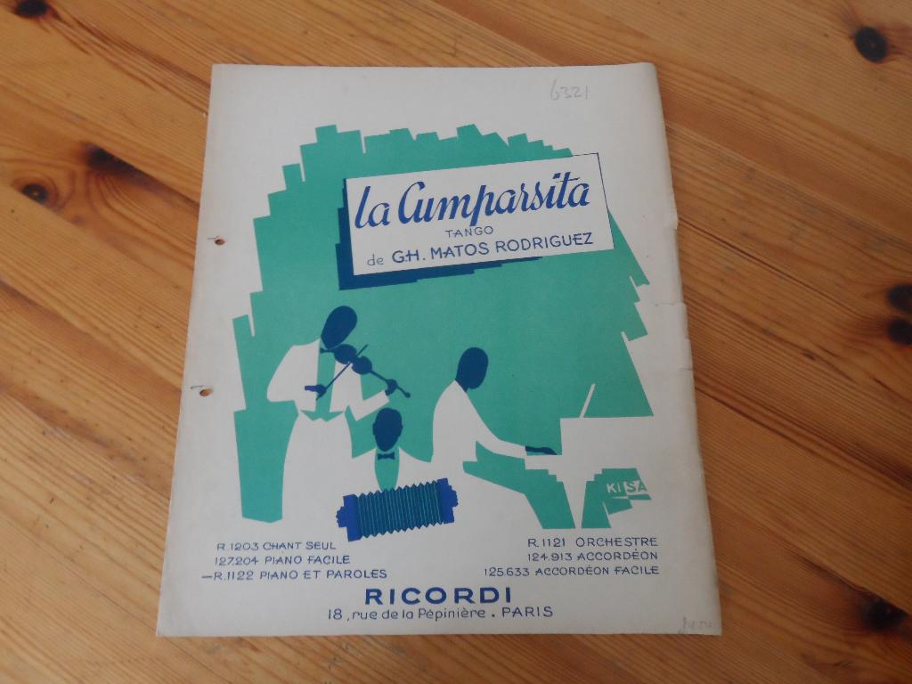 La cumparsita - matos rodriguez, Muziek en Instrumenten, Zang, Gebruikt, Ophalen of Verzenden, Artiest of Componist