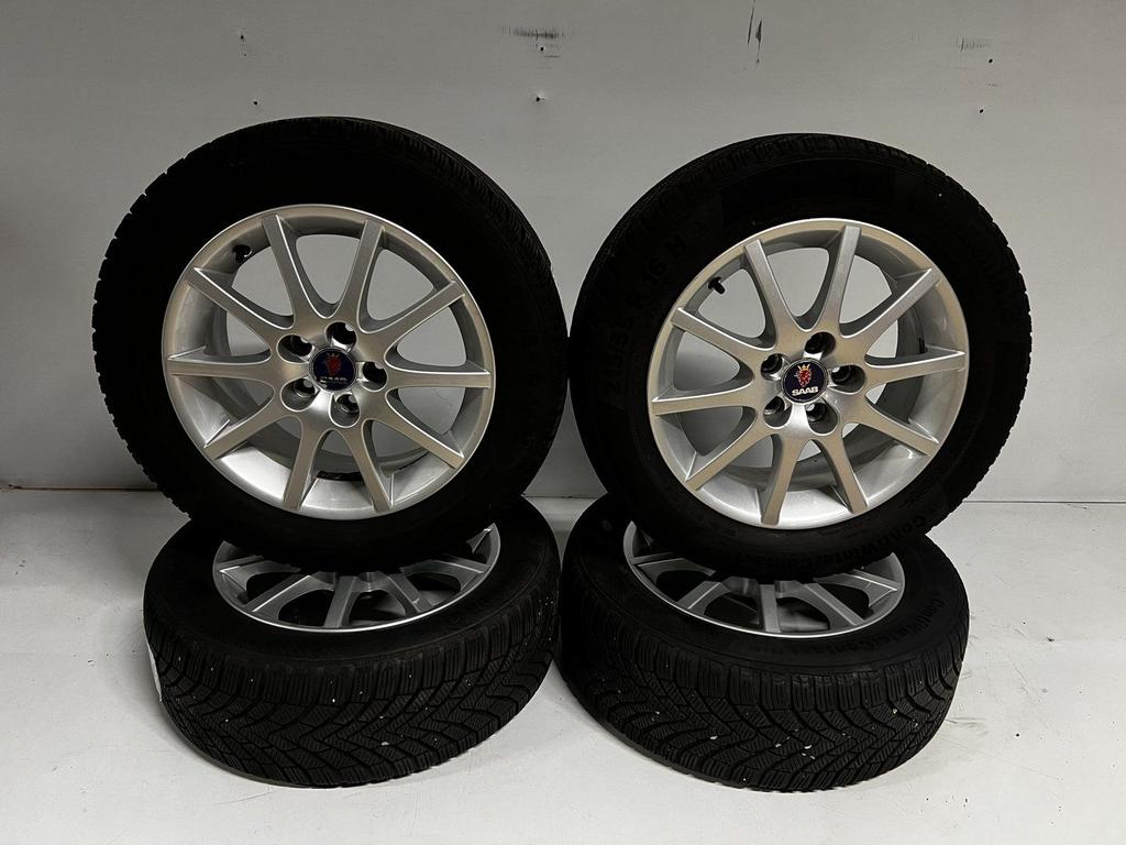Saab 9-3 winterset 16 inch met winterbanden 215/55R16, Ophalen, -, Banden en Velgen, Winterbanden