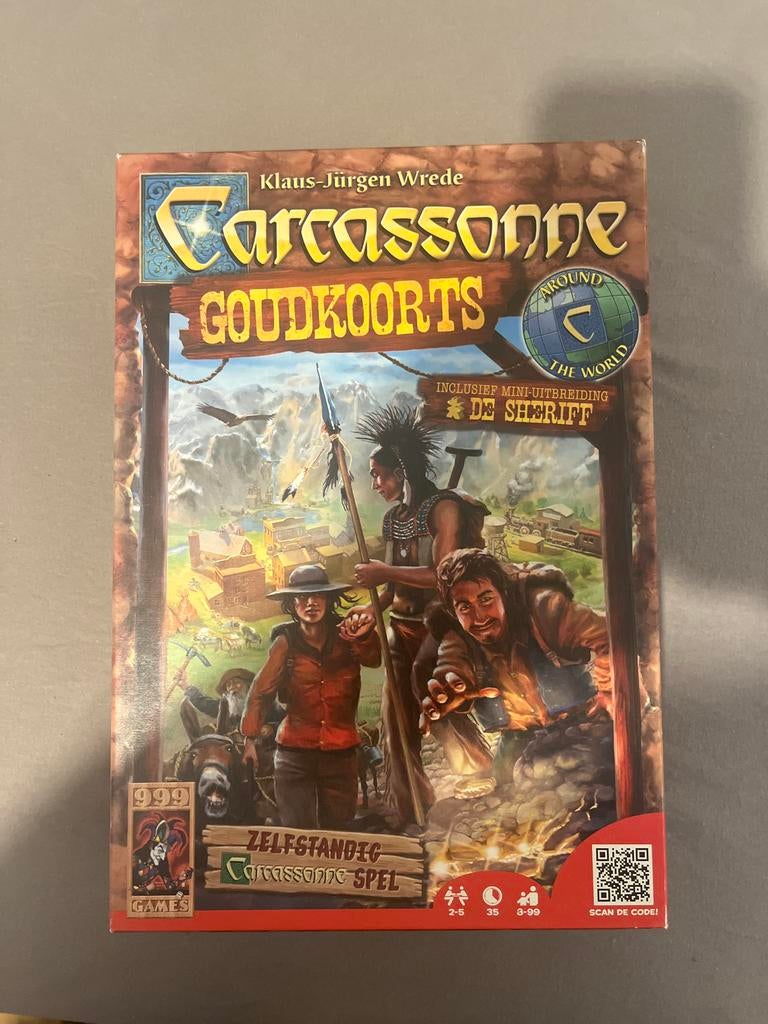 Carcassonne Goudkoorts - Zo goed als nieuw, Hobby en Vrije tijd, Gezelschapsspellen | Bordspellen, Drie of vier spelers, Ophalen of Verzenden