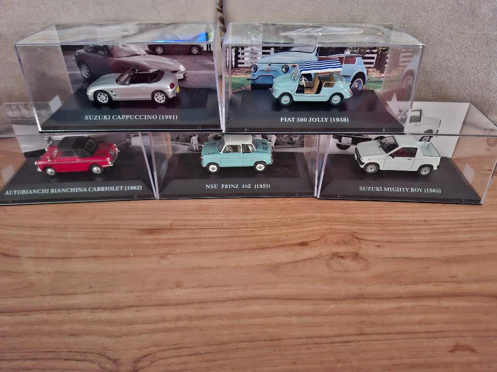 Dwerg auto's1:43 Autobianchi NSU prinz Fiat 500 jolly  NIEUW, Ophalen of Verzenden, Nieuw, Auto, Overige merken