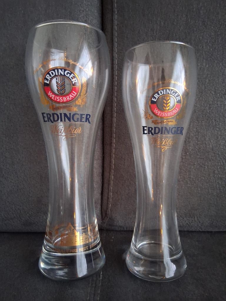 2 Erdinger weisse bierglazen, Verzamelen, Ophalen of Verzenden, Zo goed als nieuw, Bierglas