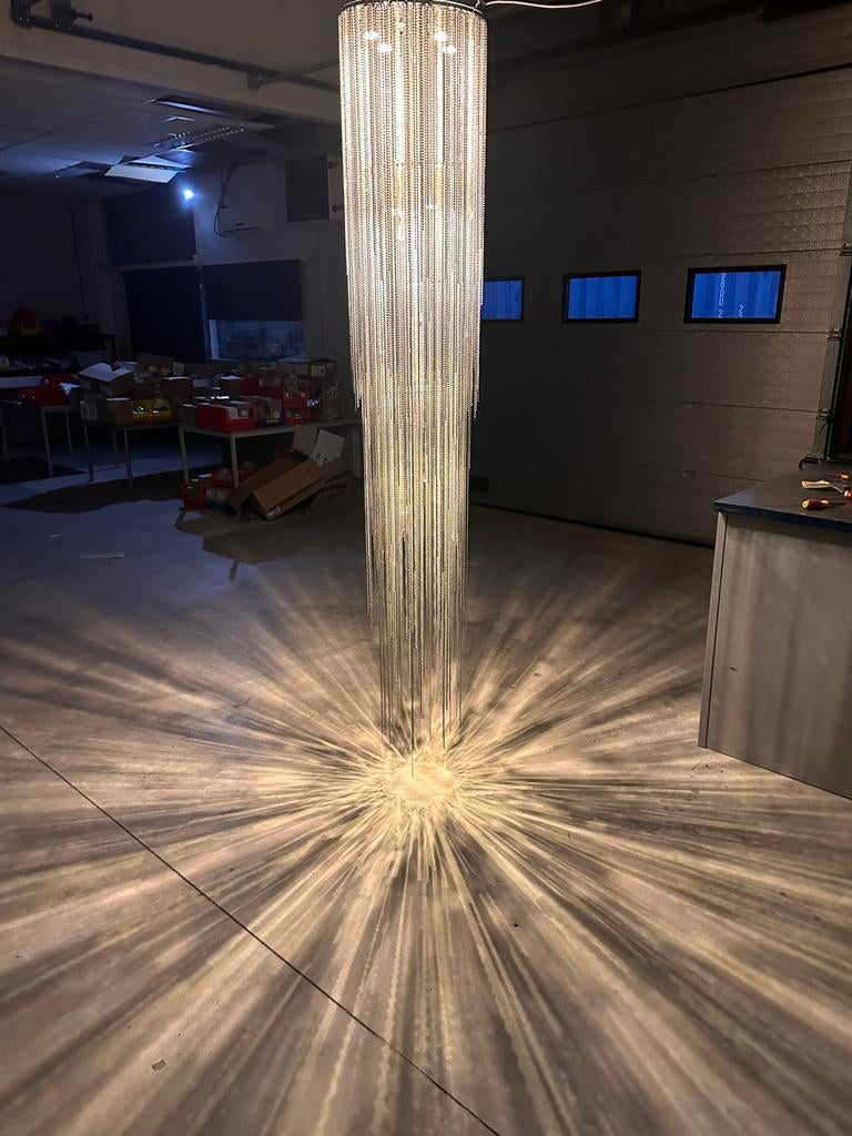 Kroonluchter met led, Ophalen, Gebruikt, Metaal