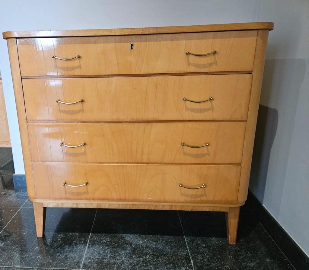 Retro Commode met Spiegel en Verlichting + Klein Kastje, Verzamelen, Retro, Huis en Inrichting, Ophalen