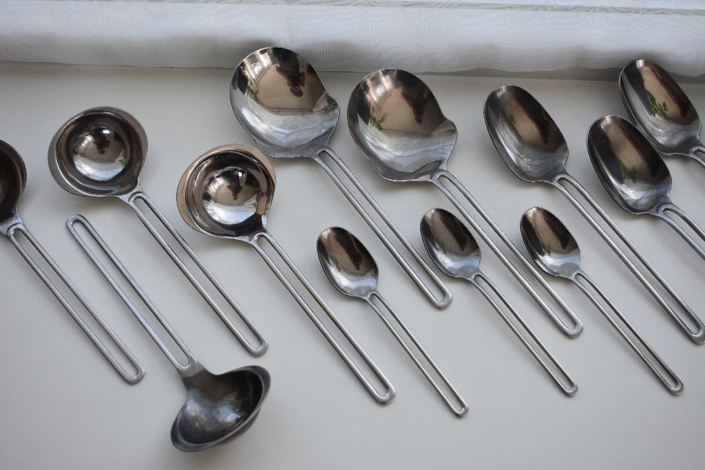 STUDIO 2000 FILO Antonio Piva juslepels aardappellepels, Huis en Inrichting, Ophalen of Verzenden, Gebruikt, Rvs of Chroom, Los bestek