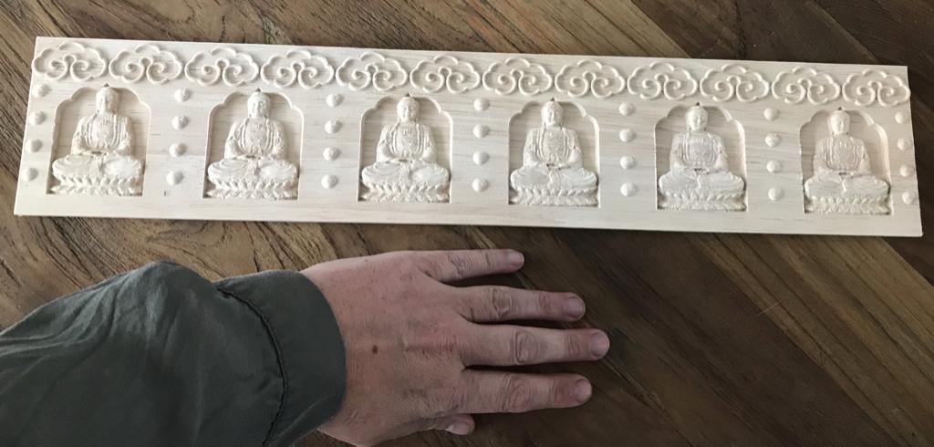 Houtsnijwerk ornament boeddha 50 cm applique console, Verburgt Vintage, Nieuw, Ophalen of Verzenden, https://verburgtvintage.nl/#contact