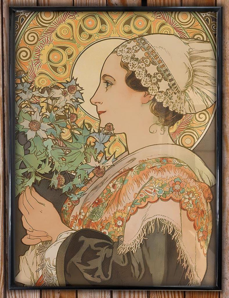 ALPHONSE MUCHA Art Nouveau Jugendstil Poster in Lijst, Ophalen of Verzenden