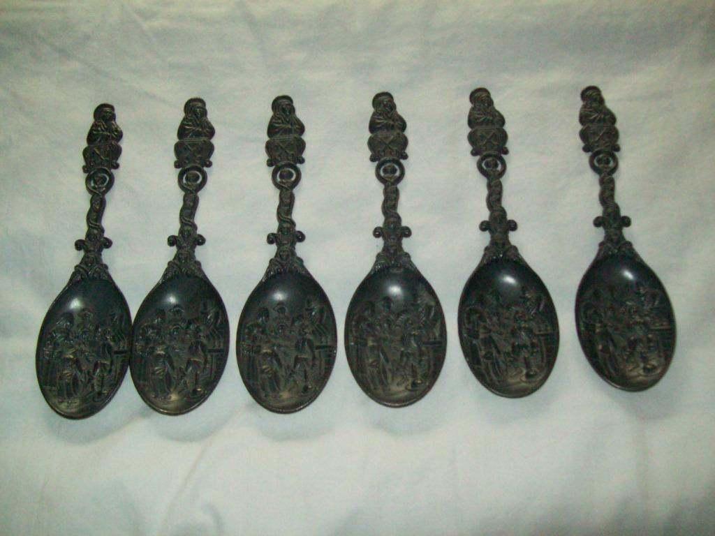 Antieke tinnen lepels van de firma Foca uit Oosterbeek, Ophalen