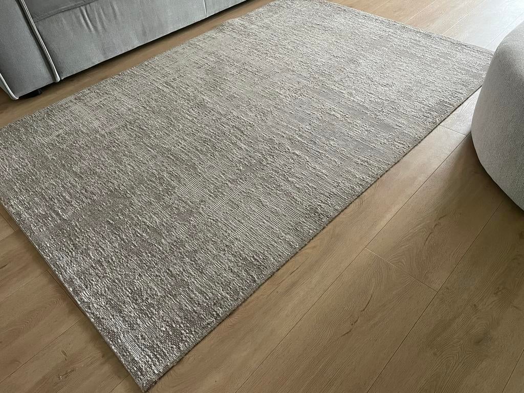 Grijs gemêleerd laagpolig vloerkleed 230 x 160 cm, Ophalen, 150 tot 200 cm, 200 cm of meer, Zo goed als nieuw