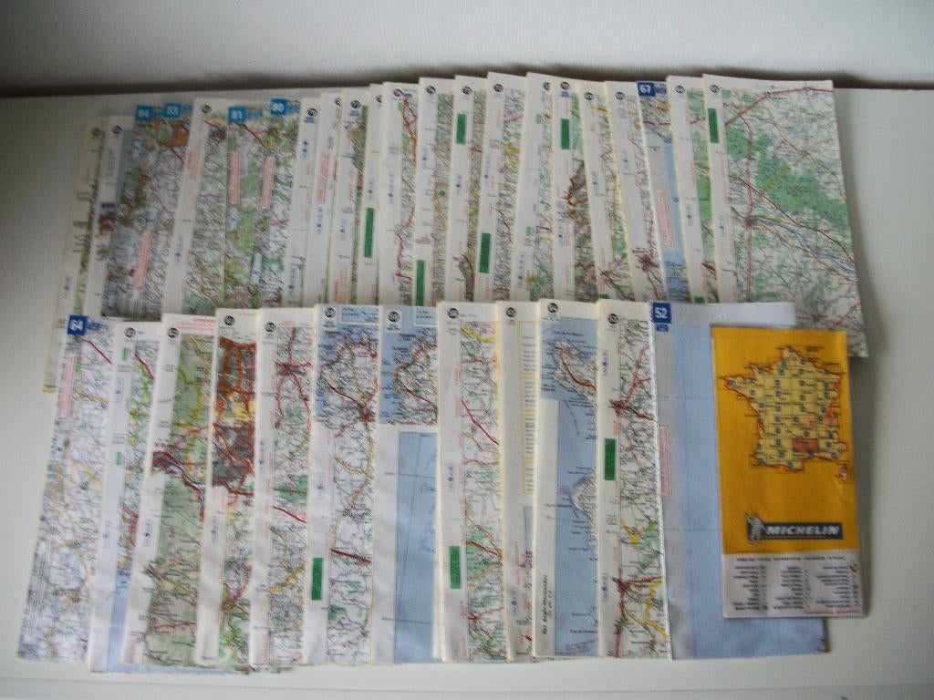 25 Wegenkaarten Frankrijk - Michelin - zgan - p.stuk, Boeken, Atlassen en Landkaarten, Ophalen of Verzenden, 1800 tot 2000, Michelin