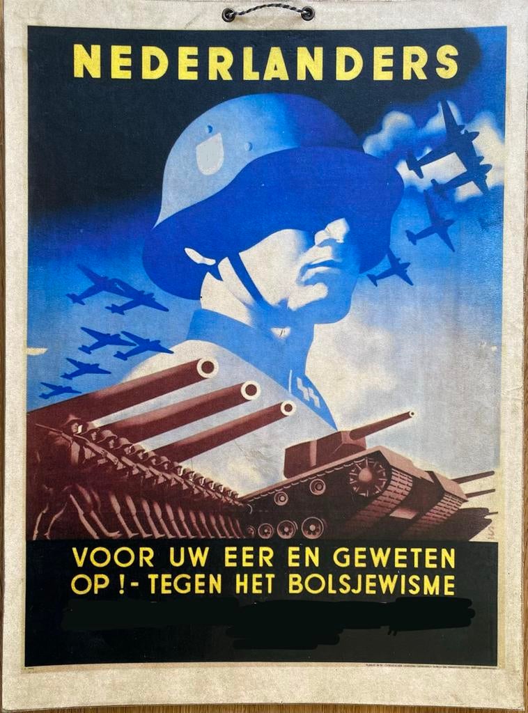 Schoolplaat Op tegen het Bolsjewisme wo2 nsb, Verzamelen, Ophalen of Verzenden, Duitsland, Foto of Poster
