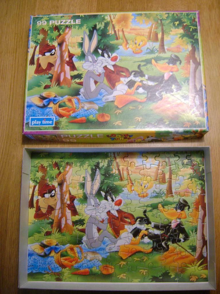 Looney Tunes puzzel 99 stukjes, Ophalen of Verzenden, Minder dan 500 stukjes, Gebruikt
