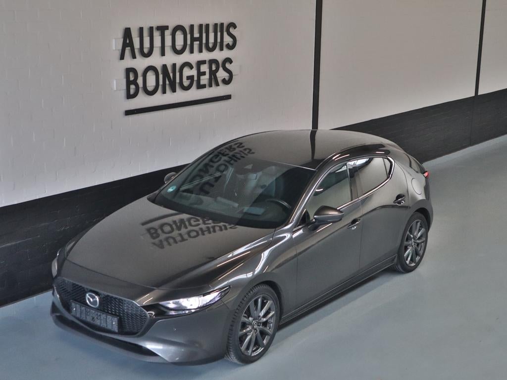 Mazda 3 Skyactiv-g 122pk Aut 2019 Grijs, 1998 cc, 4 cilinders, 122 pk, Leder