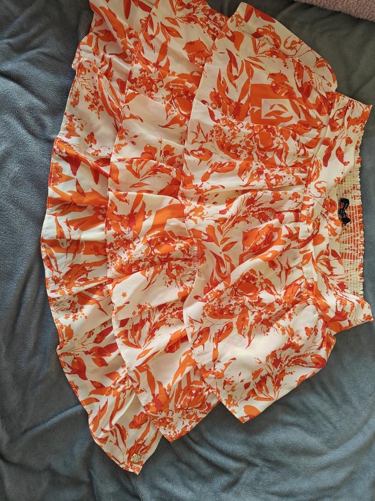 Nikkie rok oranje wit, Ophalen of Verzenden