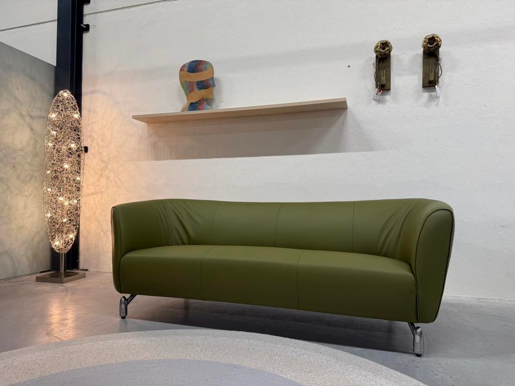 Nieuw Leolux Pupilla Bank 3 zits Senso Sprig Design groen, 75 tot 100 cm, Ophalen of Verzenden, Rechte bank, Minder dan 150 cm