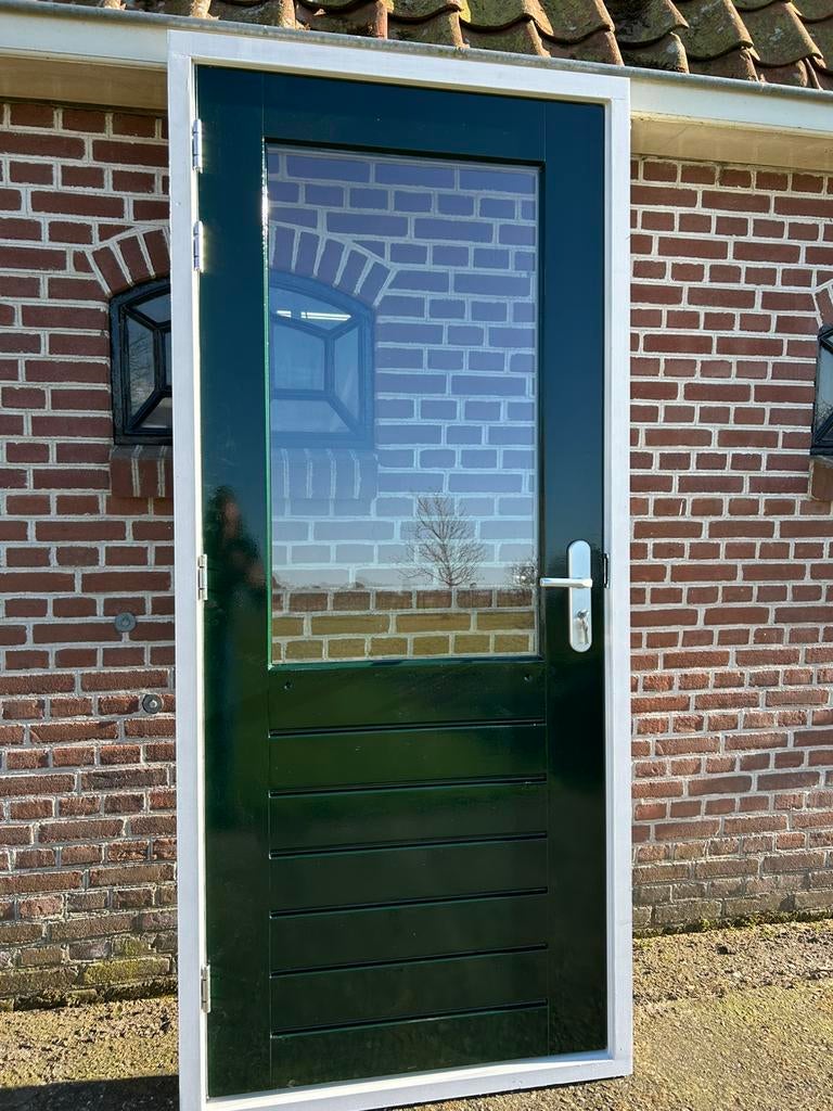 Nieuw kozijn met achterdeur 98x220,5cm., Doe-het-zelf en Verbouw, Deurkozijn, Nieuw, 150 tot 225 cm, Inclusief glas