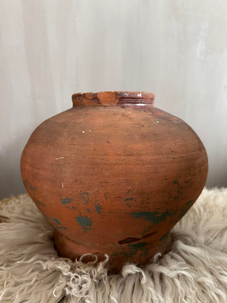 Oude terracotta pot aardewerk, Antiek en Kunst, Curiosa en Brocante, Ophalen