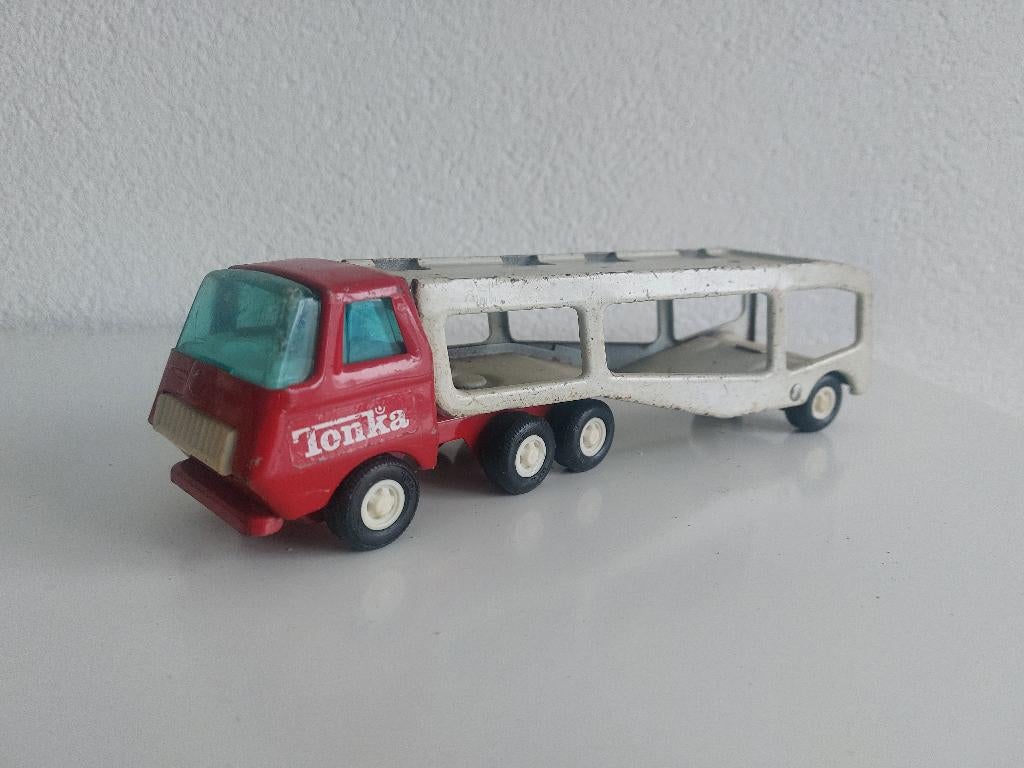 Tonka auto oplegger, Kinderen en Baby's, Speelgoed | Speelgoedvoertuigen, Ophalen of Verzenden, Gebruikt