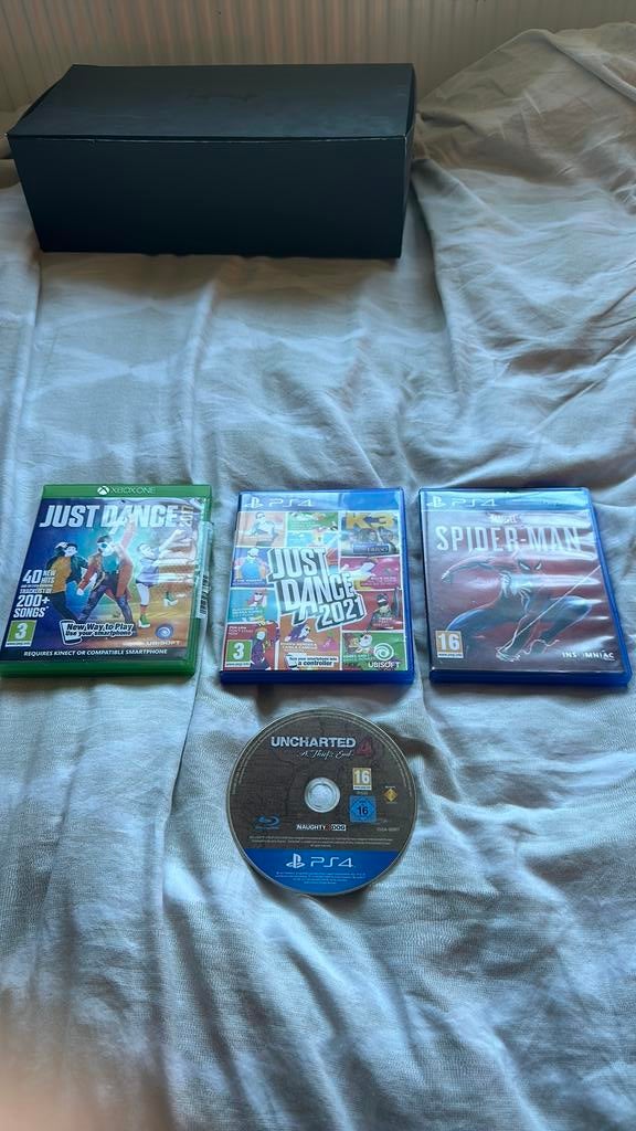 Te koop: 4 games – Spider-Man, Uncharted 4 & Just Dance, 3 spelers of meer, Ophalen of Verzenden, Zo goed als nieuw, Vanaf 3 jaar