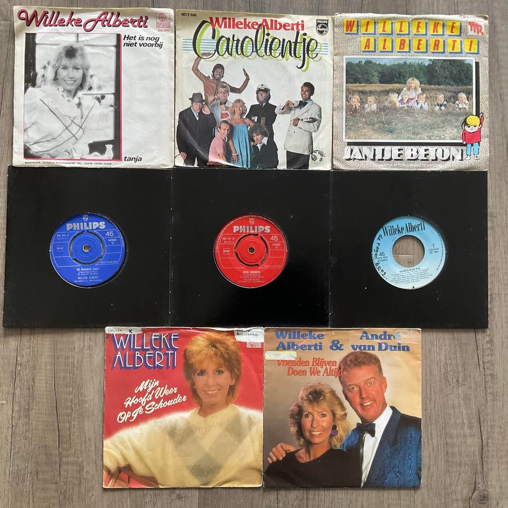 Willeke Alberti Singles Collectie - 7 inch vinyl (8 st), Gebruikt, 7 inch, Single, Ophalen of Verzenden