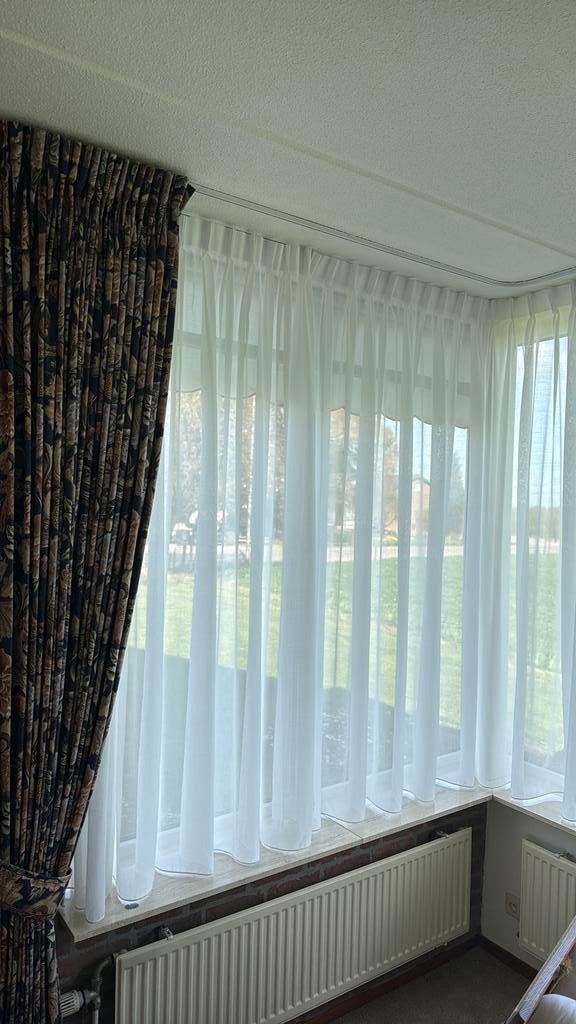 Vitrage wit voor 5 ramen, 200 cm of meer, Wit, Ophalen of Verzenden, Zo goed als nieuw