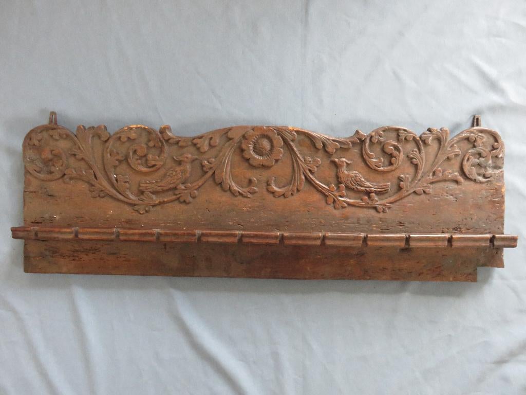 Pijpenrek in hout met vogels en ranken - 18e - 19e eeuw, Ophalen of Verzenden