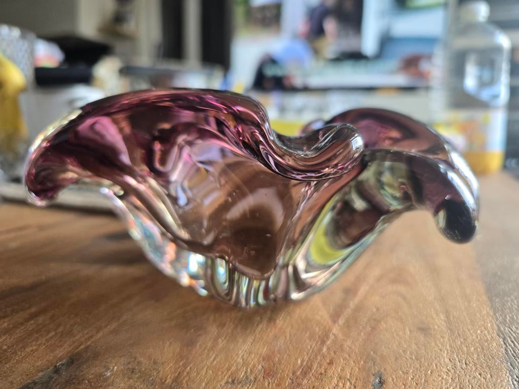 Vintage glazen asbak of schaal Josef Hospodka Chribska, Ophalen of Verzenden