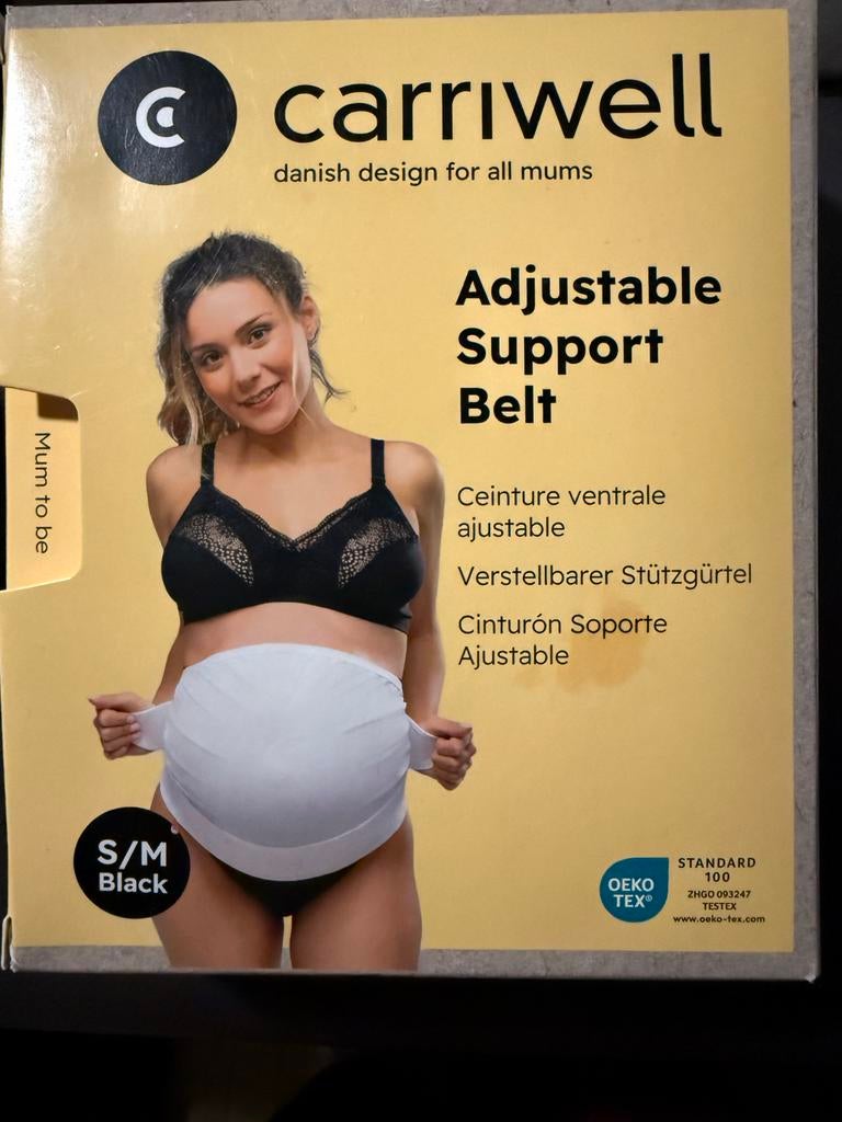 Carriwell Verstelbare Zwangerschapsband - S/M Zwart, Kleding | Dames, Positiekleding, Nieuw, Ophalen of Verzenden, Maat 36 (S)