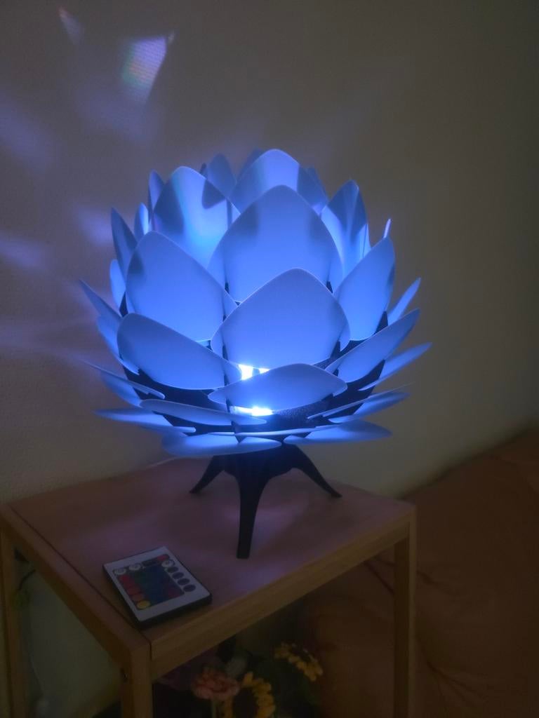 Unieke 3D geprinte LED lamp - Lotus design, Ophalen of Verzenden, Nieuw, Modern, Lotus, 3D geprint