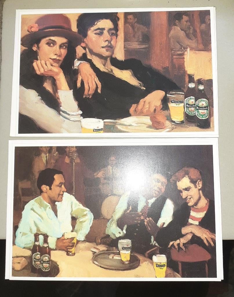 Heineken kaarten met afbeelding schilderij, Ophalen of Verzenden, Nieuw, Reclamebord, Plaat of Schild, Heineken