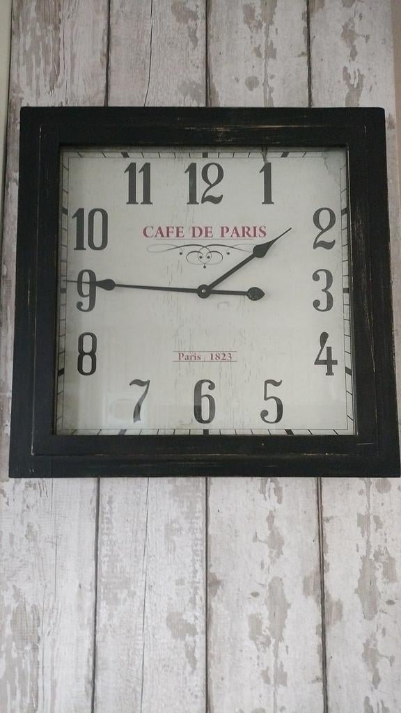 Wandklok 'Cafe de Paris' - Vintage Stijl, Ophalen, Gebruikt, Analoog, Wandklok