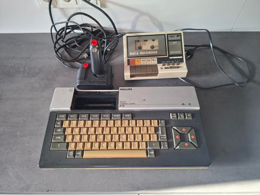 Vintage Philips VG-8020 MSX Home Computer met Accessoires, Spelcomputers en Games, Spelcomputers | Overige, Ophalen of Verzenden