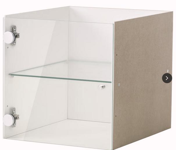 Inzet met vitrinedeur, wit, voor KALLAX kast, Huis en Inrichting, Kasten | Boekenkasten, Zo goed als nieuw, Minder dan 50 cm, Minder dan 100 cm