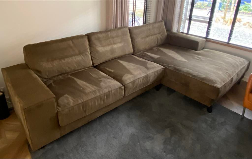 Hoekbank Room108, groene alcantara loungebank, Ophalen, Gebruikt, Hoekbank, 300 cm of meer