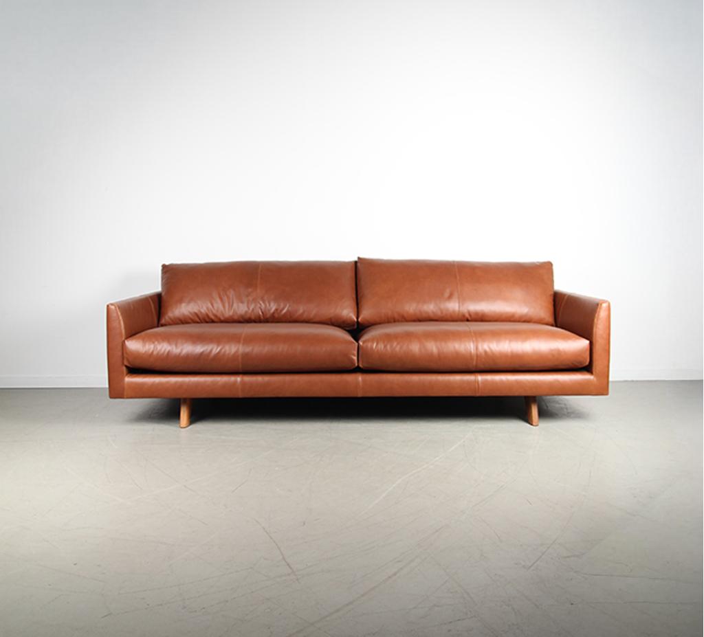 1x Montis Axel 4-zits Bank Kastanjebruin Leer, Niet ingevuld, Niet ingevuld, Ophalen of Verzenden, Zo goed als nieuw