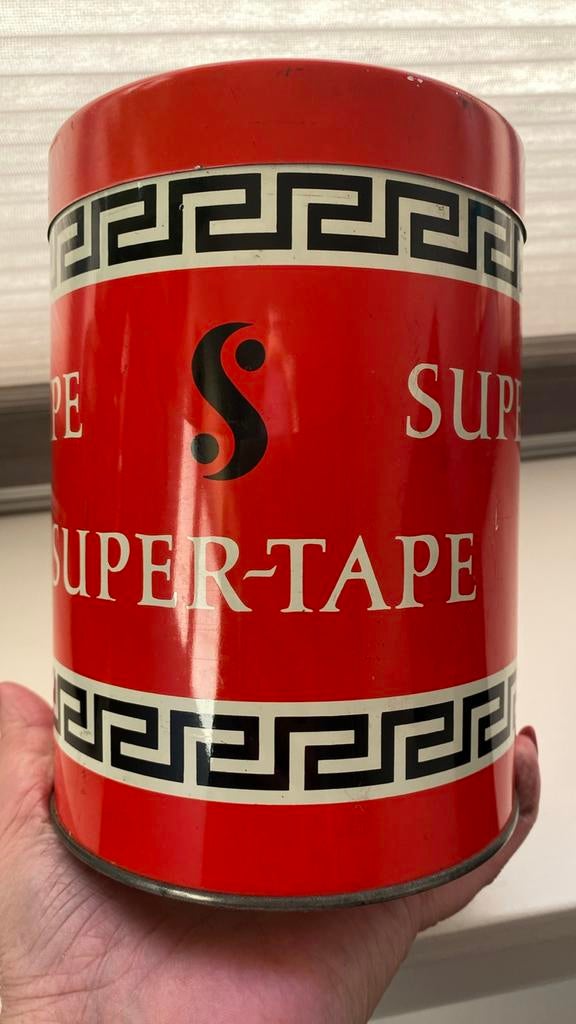 Vintage Super-Tape blik met inhoud, circa 1960, Verzamelen, Blikken, Ophalen of Verzenden, Gebruikt, Overige, Overige merken
