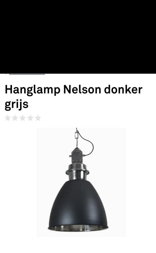 Industriële hanglamp Nelson donkergrijs, Ophalen, Minder dan 50 cm