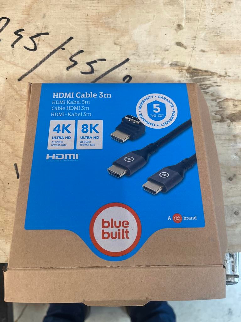 BlueBuilt HDMI kabel 3m nieuw in de verpakking, Audio, Tv en Foto, Audiokabels en Televisiekabels, Ophalen of Verzenden, Nieuw