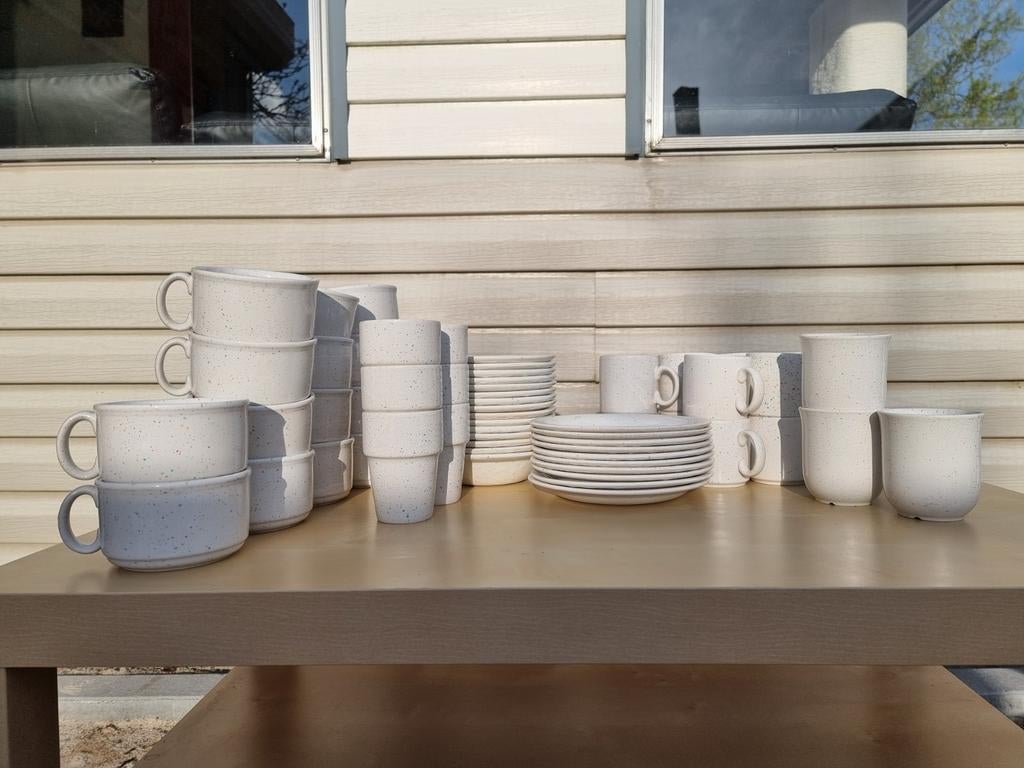 Vintage John Tams Hema Keramiek Serviesset, Huis en Inrichting, Keuken | Servies, Ophalen, Gebruikt, Keramiek, Effen