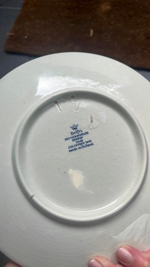 wanAntiek wandbord Jan Luyken 'De Backer' bord 1649, Ophalen of Verzenden