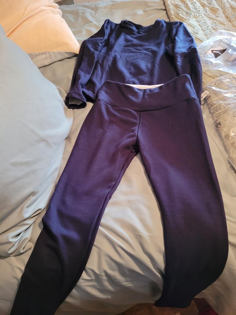 Nieuw Dames Thermokleding Set - Donkerblauw Gevoerd Maat M, Maat 38/40 (M), Blauw, Overige typen, Nieuw