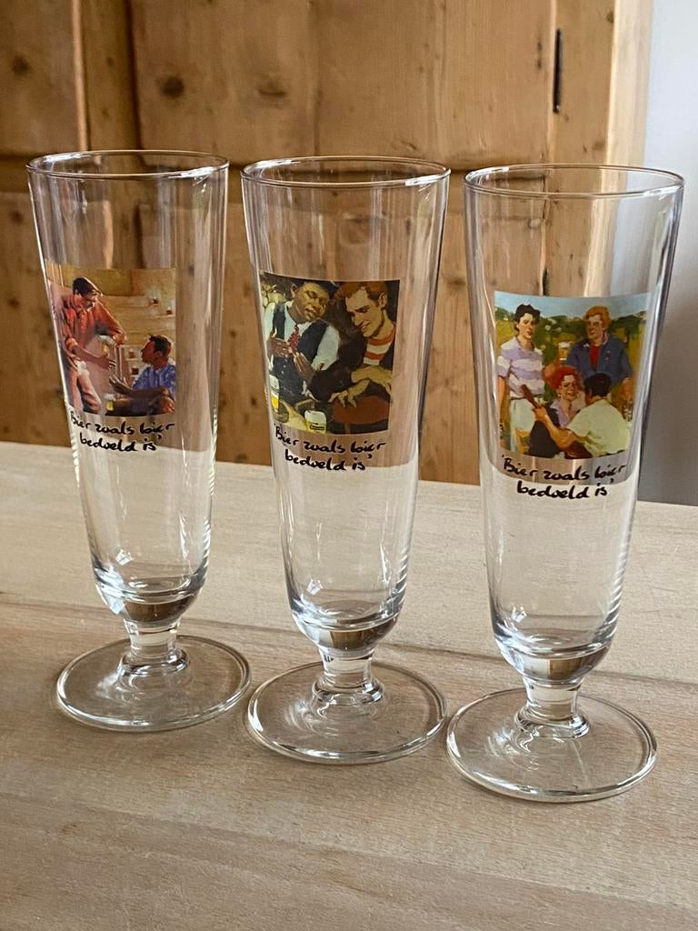Heineken Glazenset, 6 stuks, met Certificaat - Schilderijen, Ophalen of Verzenden, Zo goed als nieuw, Glas of Glazen, Heineken