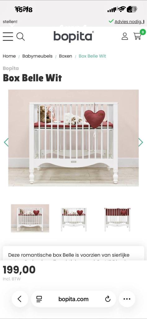 Kinderbox, Ophalen, Gebruikt, Vierkant, In hoogte verstelbaar